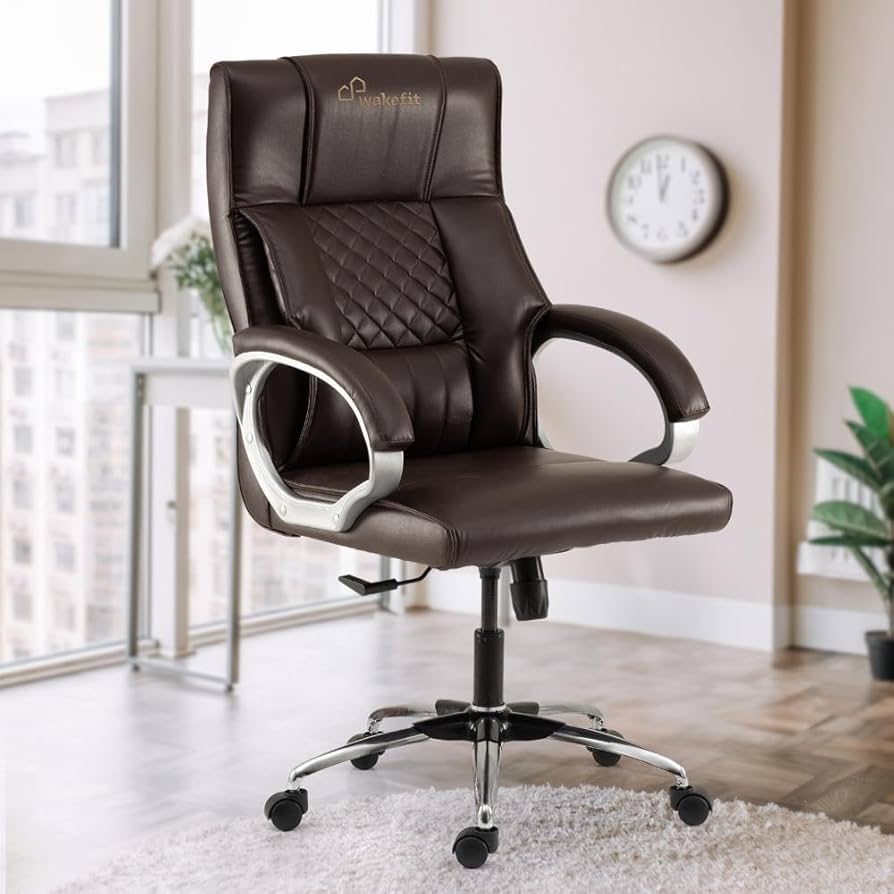Wakefit Allen Office Chair | 3 Years Warranty | Chrome Base High