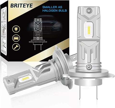 Amazon Briteye 車 バイク用 H7 Led ヘッドライト ホワイト 6500k 純正交換 Ledバルブ 角度調整 超コンパクトサイズ 一体型 ファンレス Ledライト車検対応 Dc11 18v 2個入 ライトバルブ 車 バイク