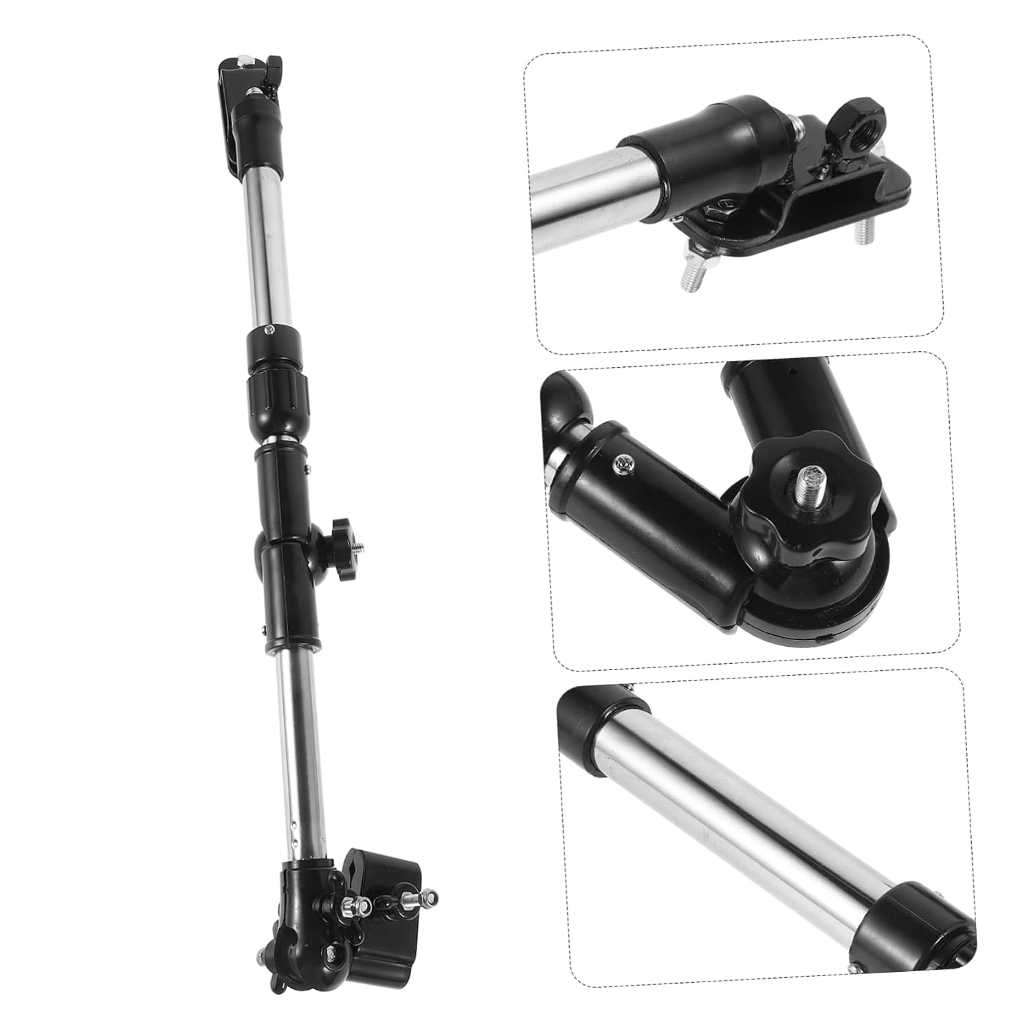 Abaodam Adjustable Umbrella Holder for Bicycles and Wheelchairs Clamp Mount Bracket for Electric Bikes and Strollers Black Versatile Design for Sun and Rain Protection