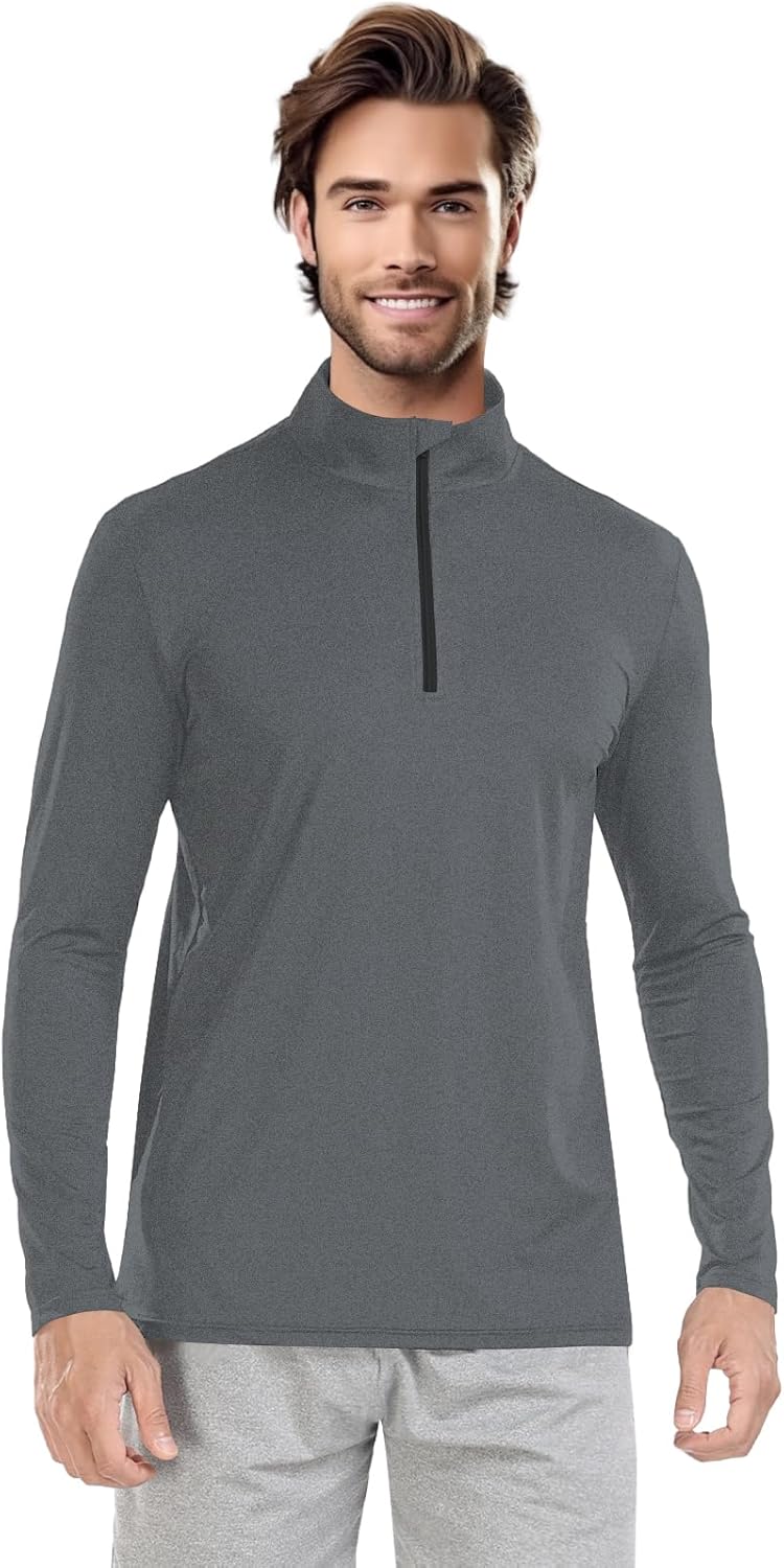 Mens Quarter Zip Pullover Sweatshirts - UPF 50+ Moisture Wicking & Breathable Sun Protection Golf Shirt - Image 2