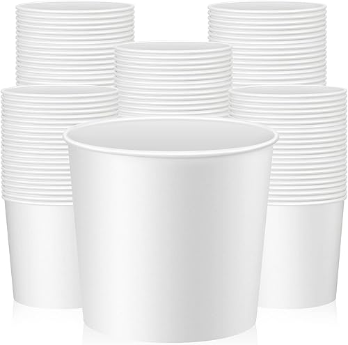 Miniatura 1 de Hoolerry 100 cubos de papel desechables de cartón blanco, cubo de hielo a granel para suministros de refrigeración de alimentos de fiesta (85