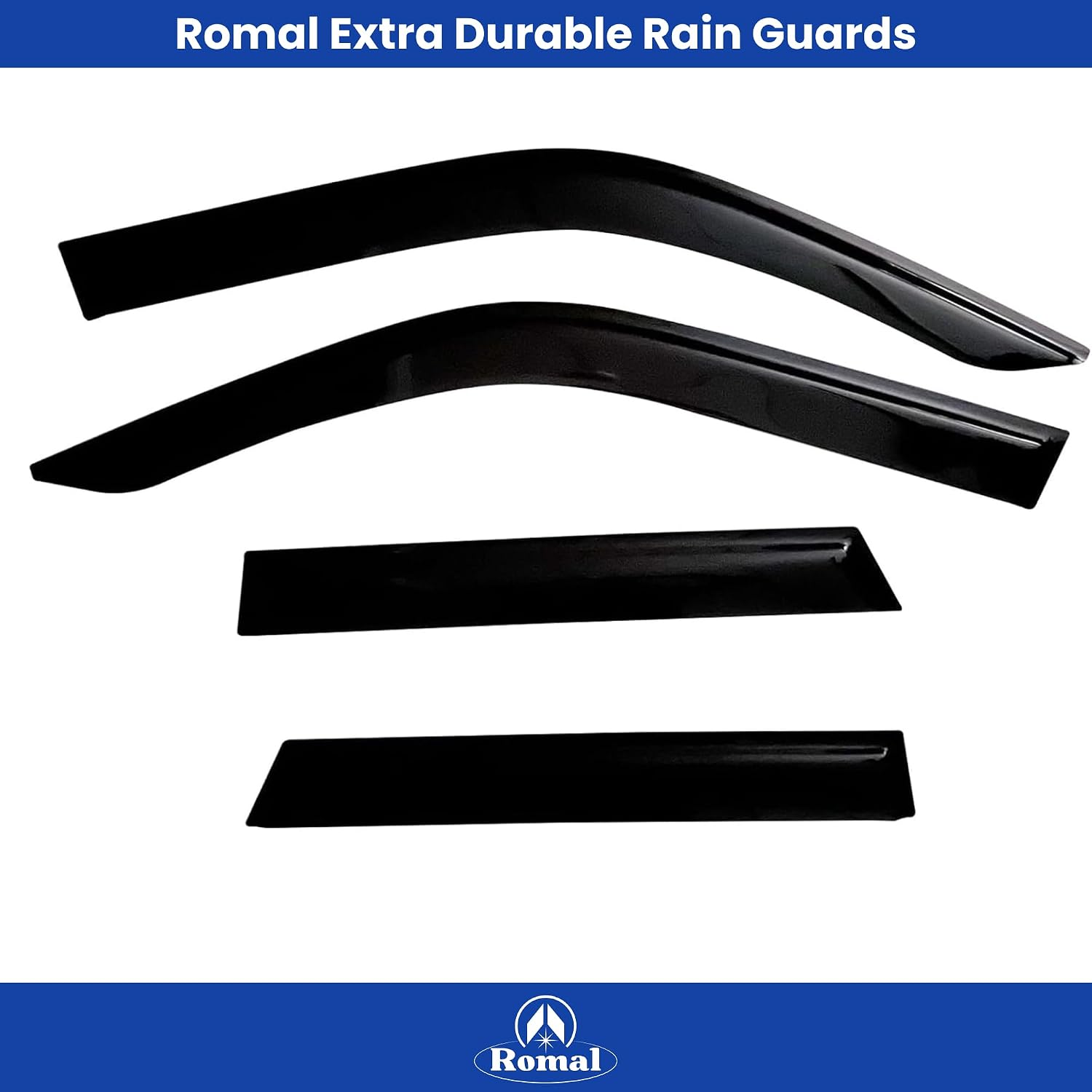 ROMAL Shatterproof Tape On Window Deflectors for Honda Odyssey 2018-2024, Rain Guards, Window Visors for Cars, Vent Deflector, Car Accessories, 4 pcs