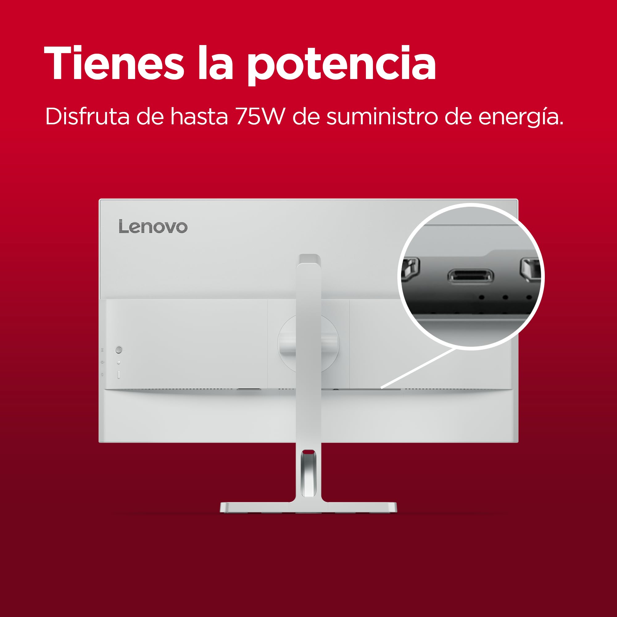 Lenovo L27h-4A - Monitor QHD 27" (IPS, 4 Lados Ultrafinos, HDMI - DP - USB-C, 16:9, Tasa de Refresco 100 Hz, Tiempo Respuesta 1ms, Montaje VESA 100 mm, Ajuste Inclinación/Altura/Pivote/Giro) - Gris