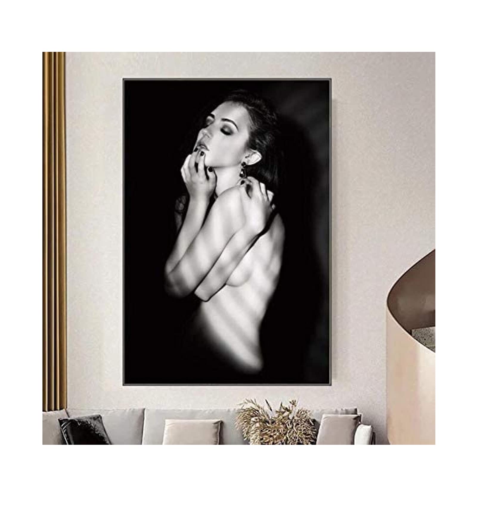 DPFRY Mu Baolei Black And White Posters And Prints Wall Art Canvas Painting Woman Portrait Living Room Home Decoration Jf283Xp 40X60Cm Frameless