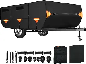 6 Best Pop Up Camper Covers for Winter: Keep Your RV Protected in the Cold 9 X AUTOHAUX Pop-Up Camper Cover 12ft-14ft, Waterproof Heavy Duty Oxford RV Cover with Windproof Straps