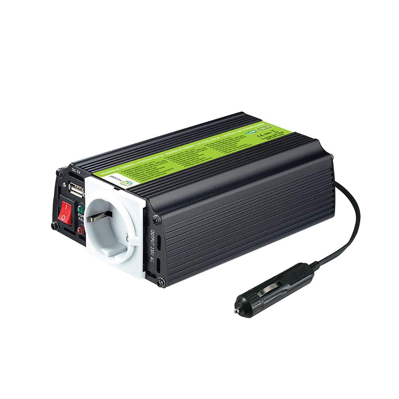 Xunzel INLI150U - Inversor de corriente de 150 W, 12 V, con USB, 1 unidad