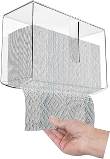 Wall Mount Paper Towel Dispenser with Lid,Clear Folded Paper Towel Holder for Bathroom Toilet and Kitchen,Suitable for Z-fold, C-fold or Multi-Fold Paper Towels,Pack of 1