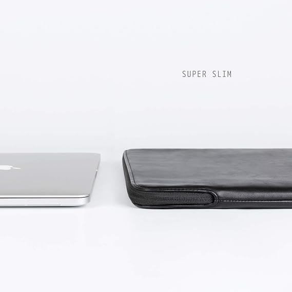 Comfyable 33/33.8/14 inç MacBook Pro ve MacBook Air, Mac Seyahat Kılıfı, İnce PU Deri Dizüstü Bilgisayar Kılıfı M4/M3/M2/M1 2024-2021, Siyah