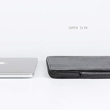 Comfyable 33/33.8/14 inç MacBook Pro ve MacBook Air, Mac Seyahat Kılıfı, İnce PU Deri Dizüstü Bilgisayar Kılıfı M4/M3/M2/M1 2024-2021, Siyah