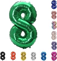Vista 81 de YPSelected Globo de aluminio grande de 32 pulgadas con número de helio, cumpleaños, boda, fiesta, 0-9 (azul bebé, 2)