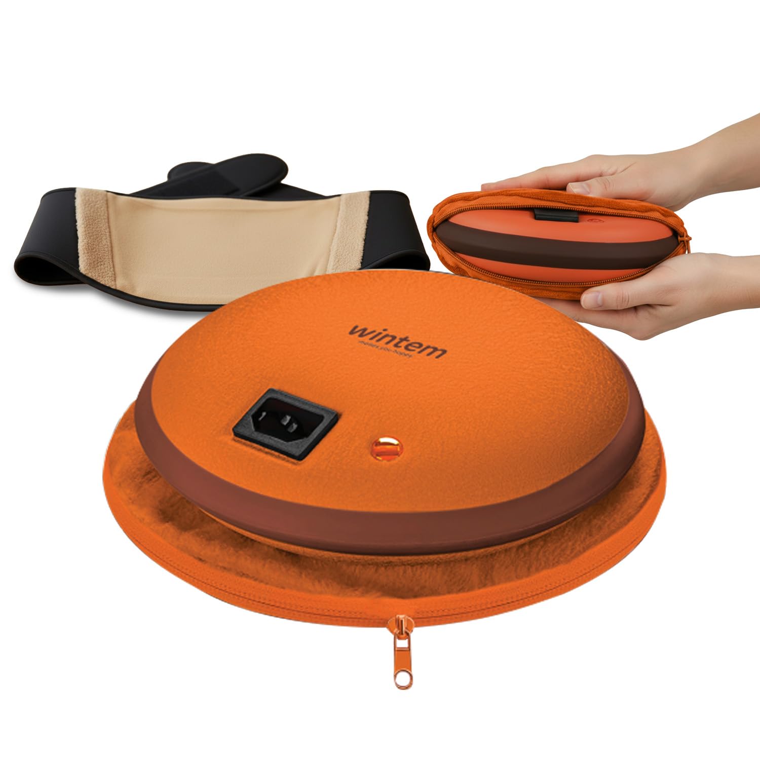 Wintem Scaldino Elettrico 550W per Mani e Letto con Custodia in Stoffa - Ricarica Rapida in 10 Minuti e Calore Duraturo fino a 3 Ore - Calore Immediato e Utilizzo Versatile per Casa Ufficio e Relax
