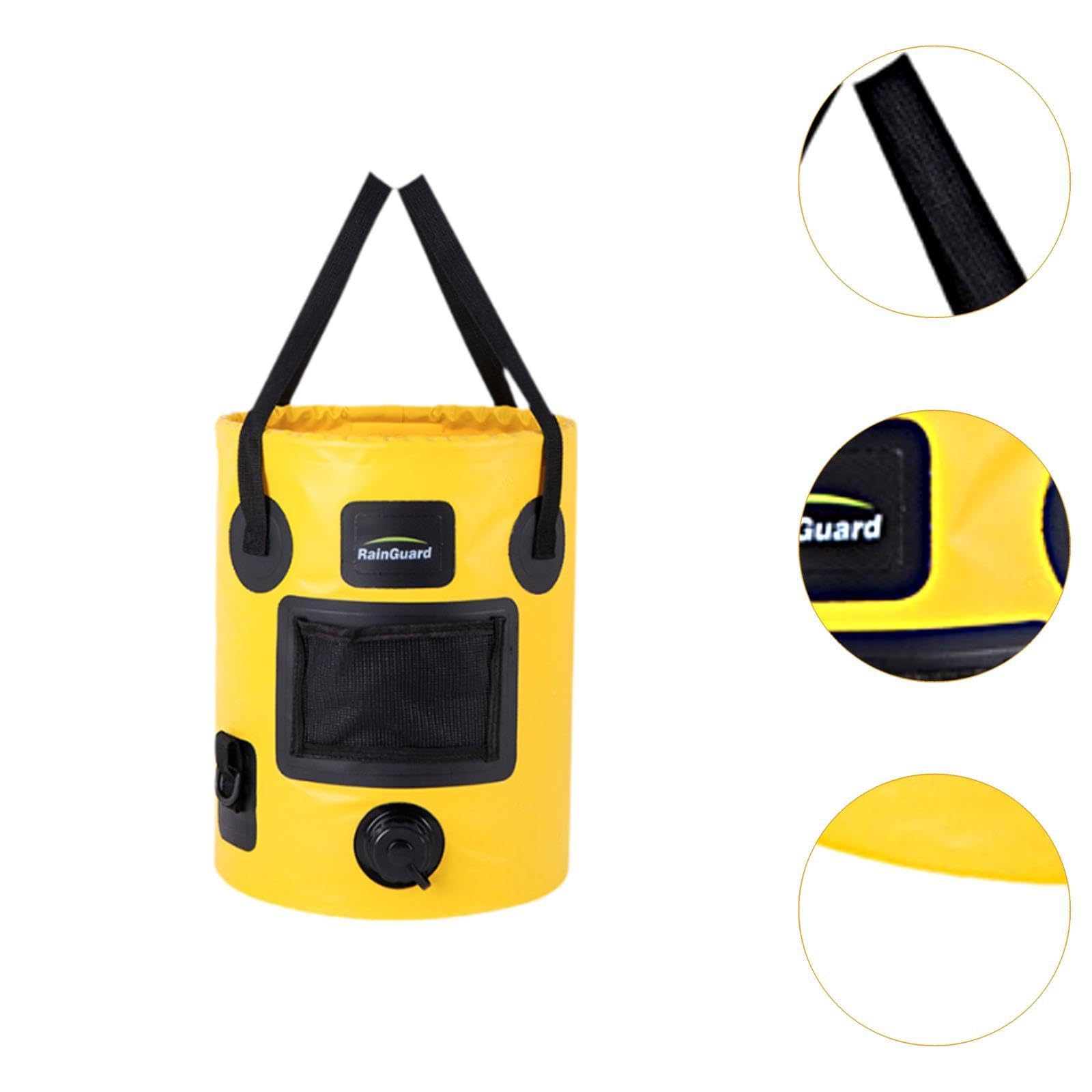Baoblaze Seau de Camping Pliable Étanche Bassin Portatif avec Robinet Récipient à Eau pour Lavage Seau de en Polyester Renforcé Adapté à La Pêche Au Cam
