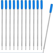 Metal Ballpoint Pen Refills (Pack of 12), Ballpoint Pen Refills, Bullet Tip, Smooth Writing, for Office, School, Home, The Length is 11.6 cm, Blue