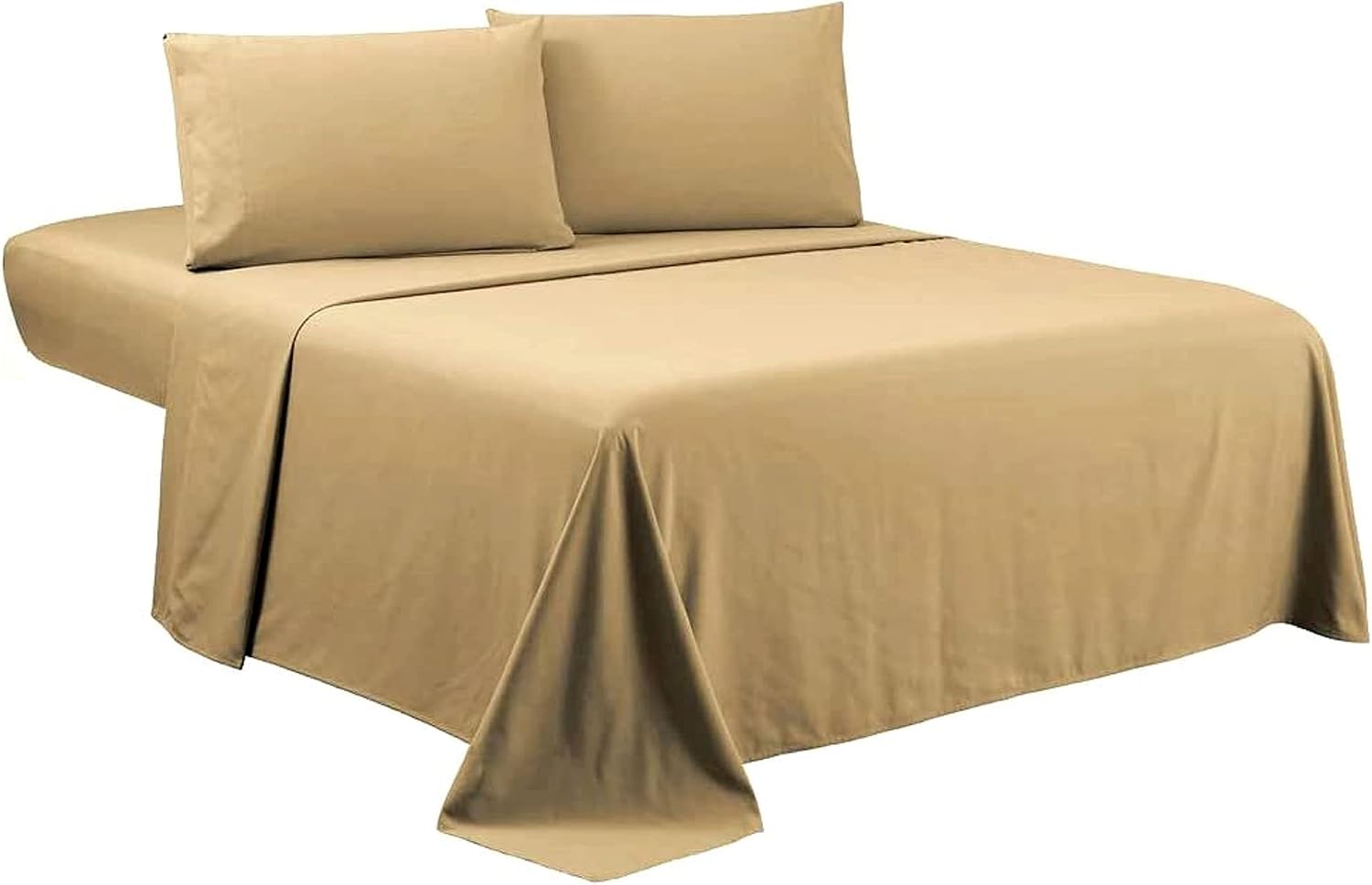 Queen Sheet Set - 4 Piece Set - 400 Thread Count Long Staple Cotton Bed Sheets - Easy Fit - Deep Pockets - Ultra Soft - Cooling & Breathable - Queen Bedding Sheets - Queen Size Sheets - Taupe