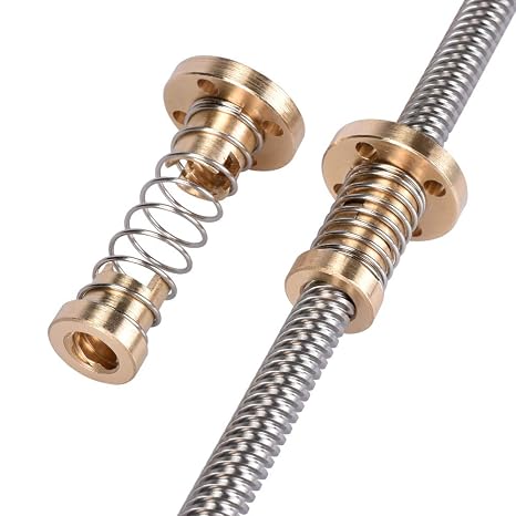 BIGTREETECH Direct T8 Anti Backlash Spring Loaded Nut for 8mm Acme Threaded Rod Lead Screws - Pitch 2mm, Elimination Gap Nut - DIY CNC 3D Printer Parts (Pack of 4)