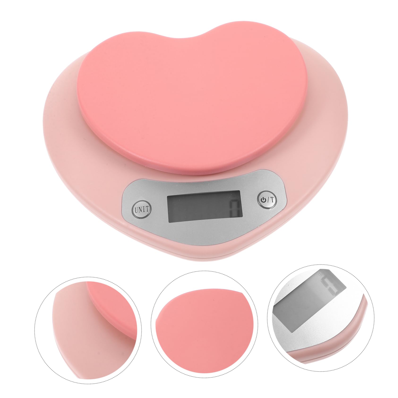 Báscula de Cocina Digital Portátil de Alta Precisión, Plástico | Rosa, Sensor de Alta Sensibilidad, Uso en Cocina y Tiendas, Diseño Práctico para Hornear