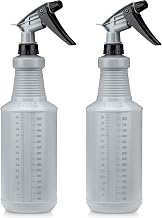DecorRack 2 Plastic Spray Bottles, 30 oz Adjustable Nozzle, Gray (2 Pack)