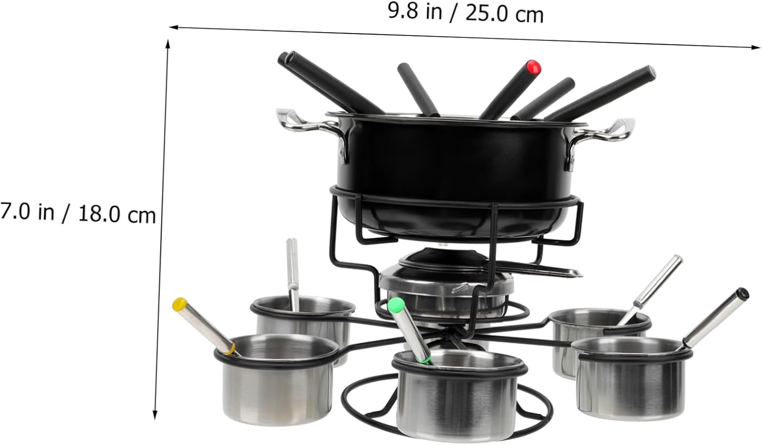 Stainless Steel Fondue Pot for Cheese Chocolate Melting Portable Design for Ice Cream Fondue High Temperature Resistant Cookware for Parties Gatherings