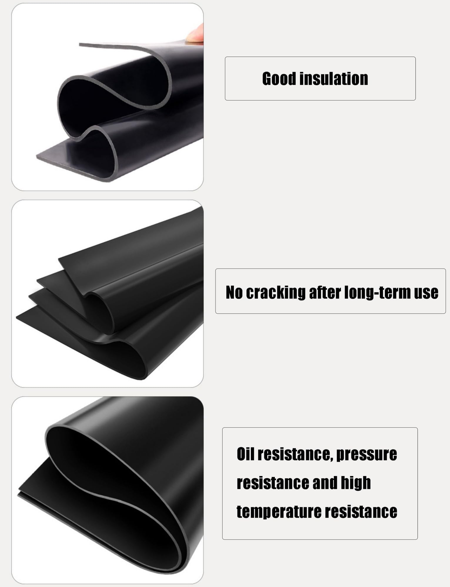 Rouleau de tapis en caoutchouc antidérapant, 3 mm d'épaisseur, empêche la fatigue, tapis de sol noir durable, 5 m de long, pour un usage domestique ou commercial
