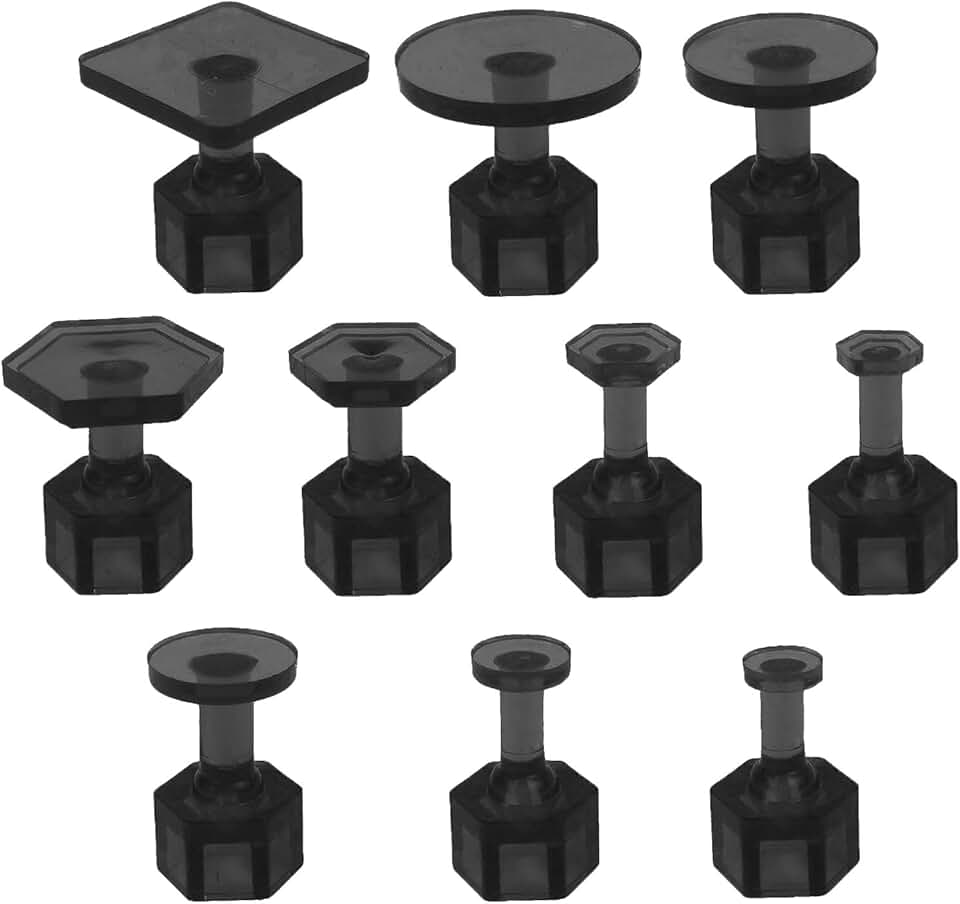 Dent Puller Tabs,10Pcs Car Body Dent Removal Pulling Tabs,Paintless Dent Repair Tool, Ice Suction Cup Glue Tabs for Automobile Dent Repair Hail Damage Removal Tools (Black)