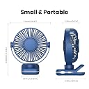 TOPK Portable Clip on Fan, Mini Fan, 4 Speeds 720° Rotation, Ultra-Quiet Personal Cooling Desk Fan for Bedroom/Office/Travel/Camping (Blue, USB Powered) gallery image