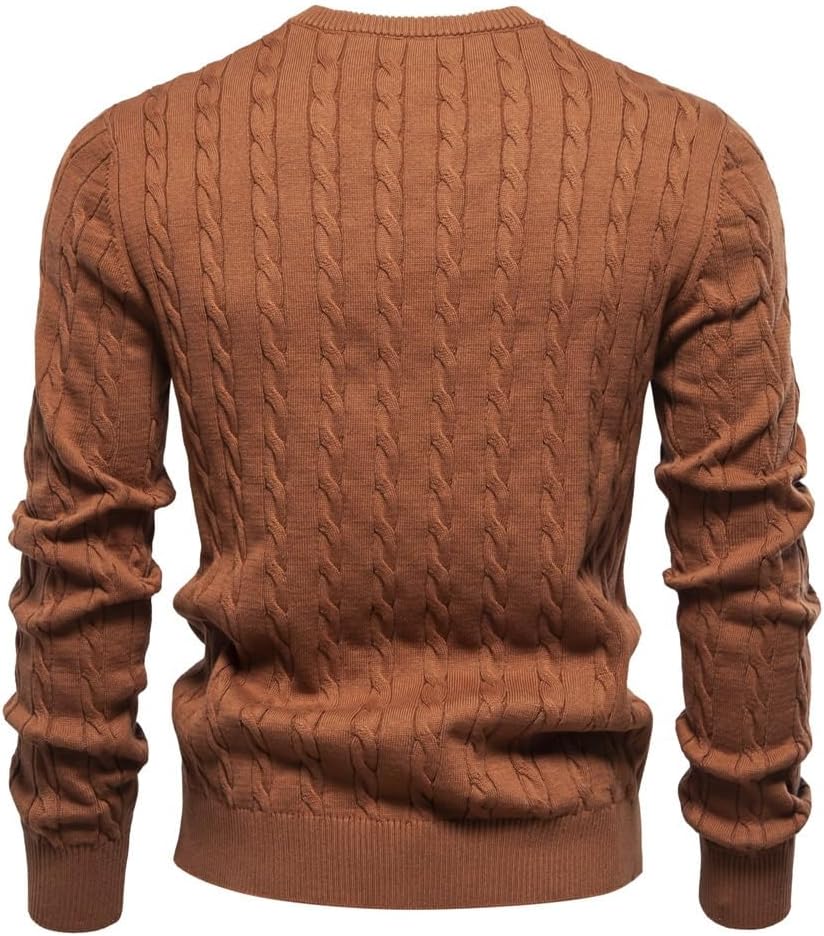 Winter Men's Sweater Pullover Solid Color Knitted Sweaters