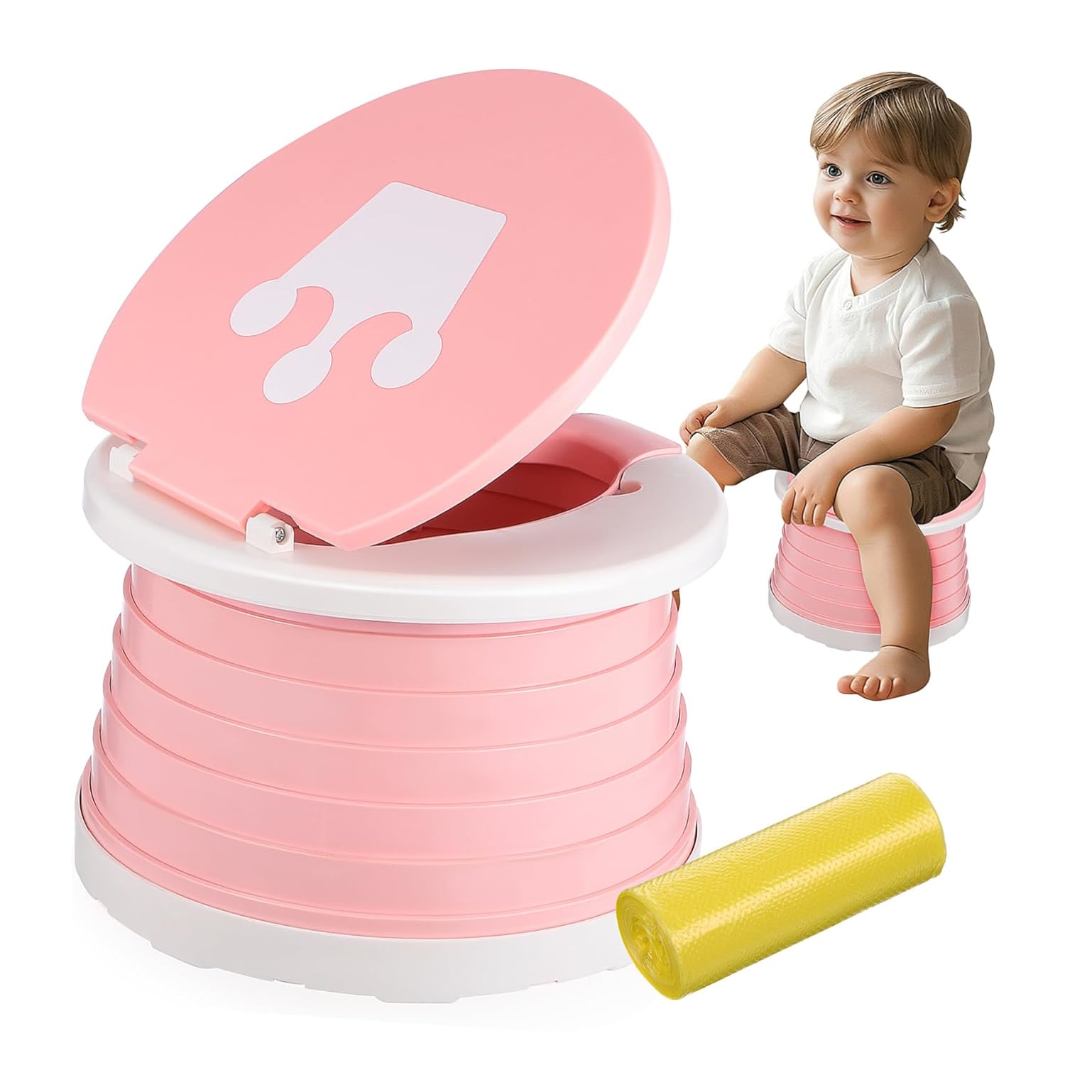 VICASKY 1 Set 's Toilet Portable Potty Toilet Travel Potty for Potty Chair for Portable Toilets Foldable Toilet Environmental Protection Pp Pink