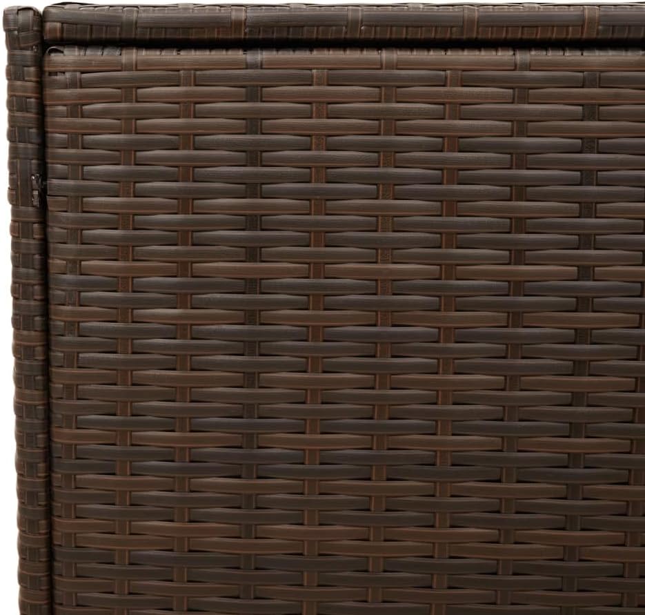 Brown PE Rattan Garden Storage Box Large 283L Capacity Outdoor Storage Chest Patio Storage Box Waterproof Deck Box with Water-Resistant Bag for Cushions and Tools