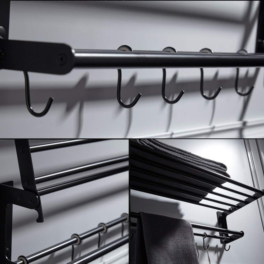 Toallero, Estante de Pared para baño, Estante de Almacenamiento para Cocina con Gancho, Estante para Barra de Ducha, cocina/40 cm