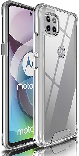Guarishel Funda transparente para Motorola One 5G Ace, no amarillea Protección militar contra caídas Funda protectora mejorada a prueba de golpes