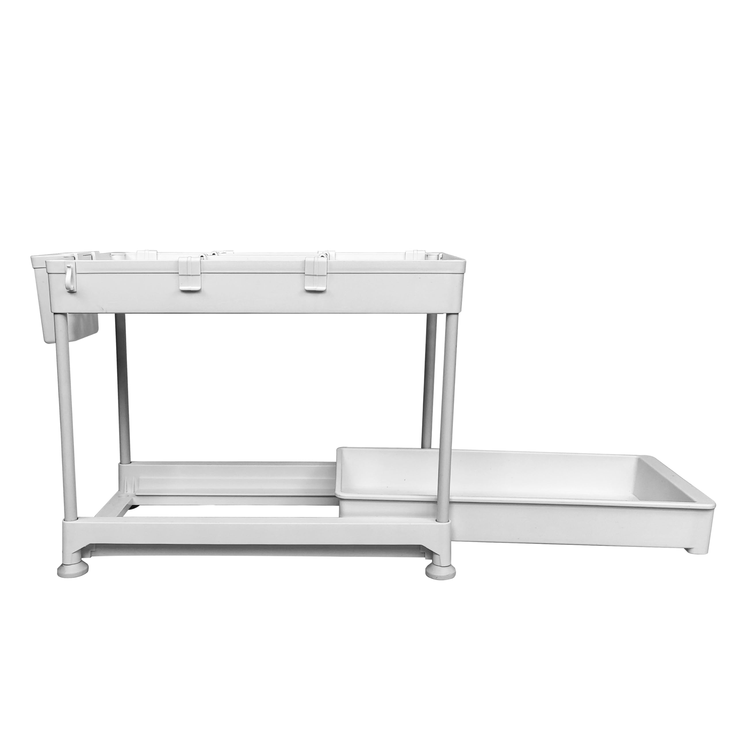 Amos Sliding Under Sink Storage And Organiser 2-Tier Kitchen Storage Basket Organiser Pull Out Drawer from B&Q