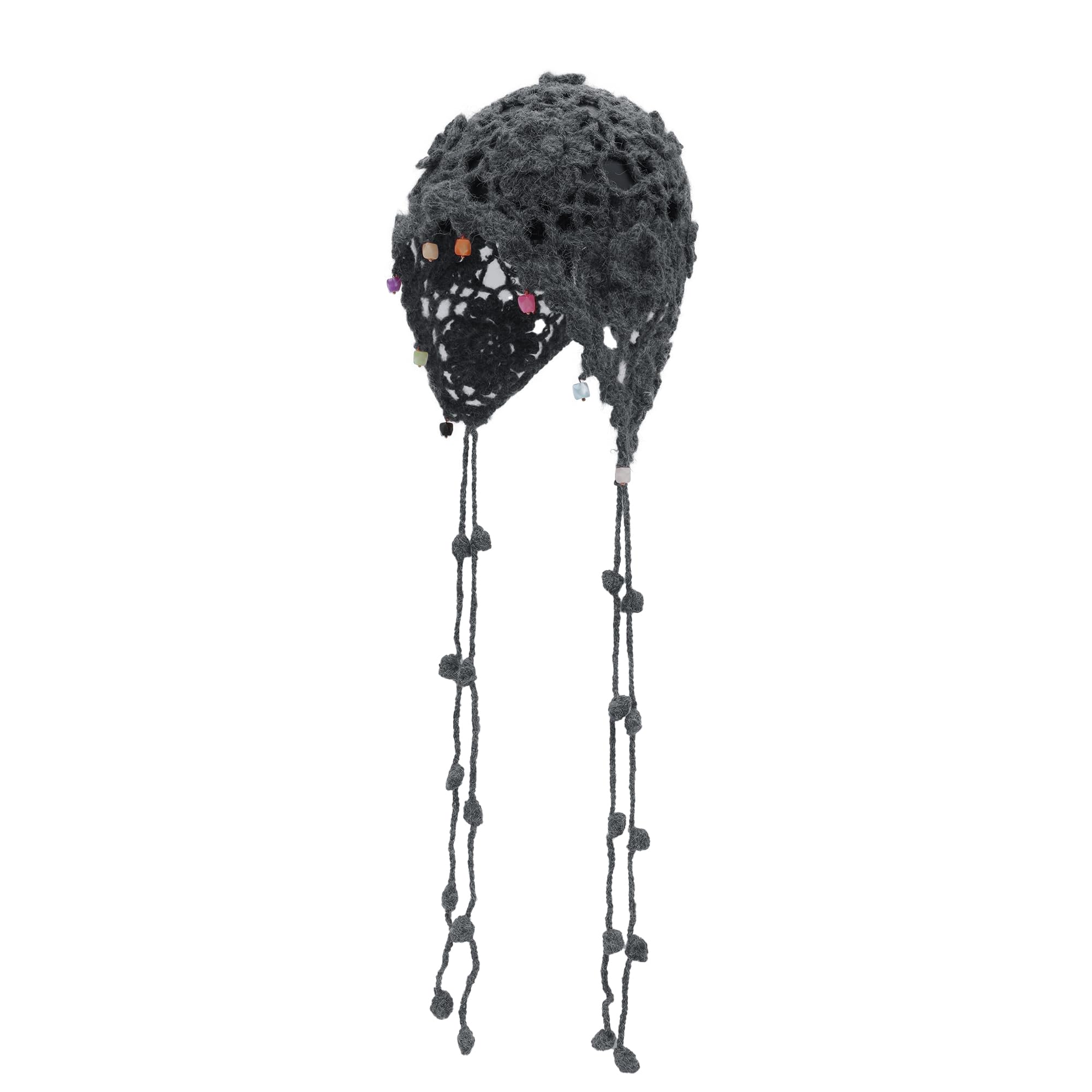 ZLYC Damen Häkelmützen Strickmütze Crochet Slouchy Beanie mit Tassel