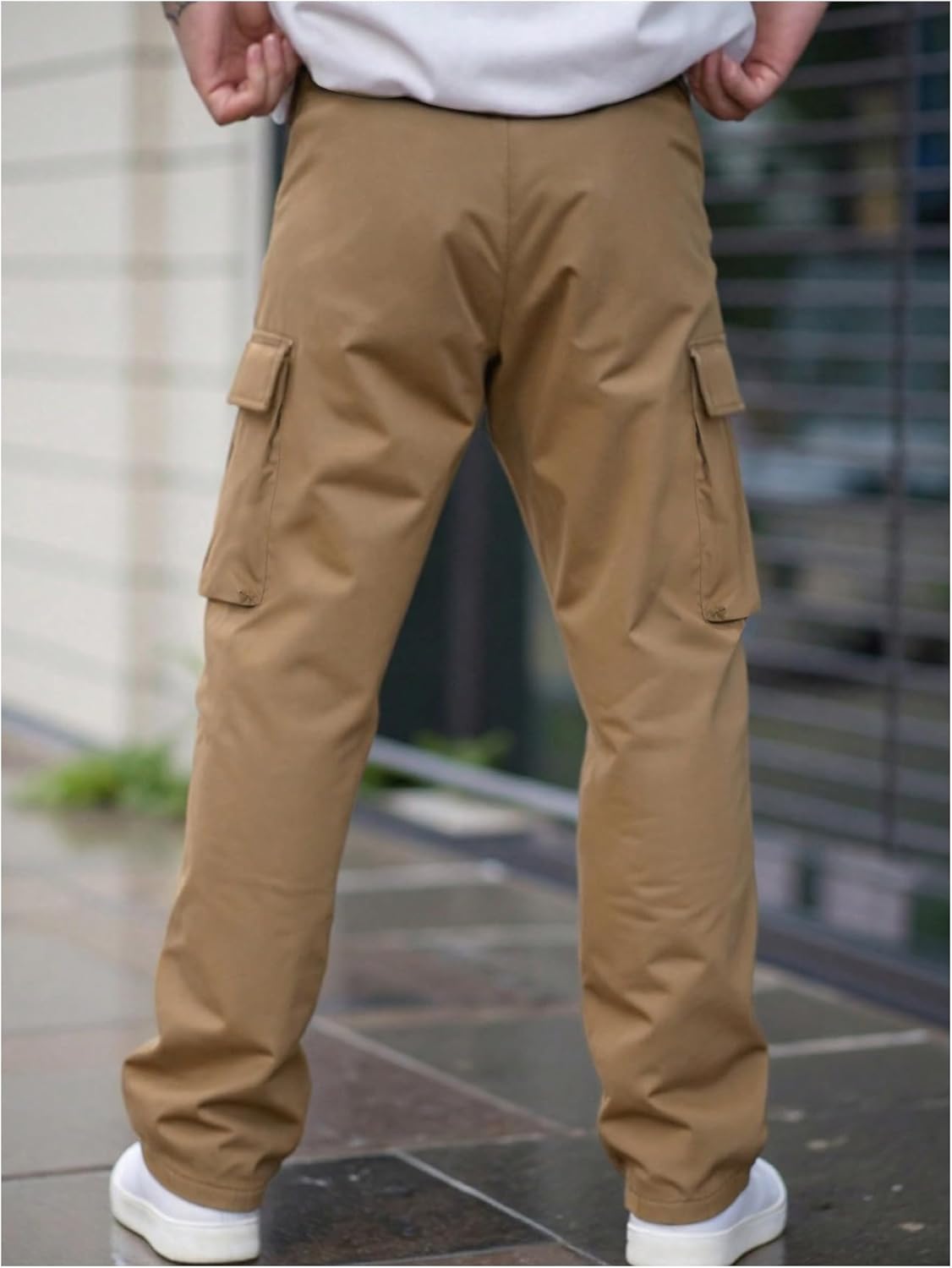 Verdusa Men's Straight Leg Cargo Pants Casual Streetwear Long Trousers with Pockets - Image 2