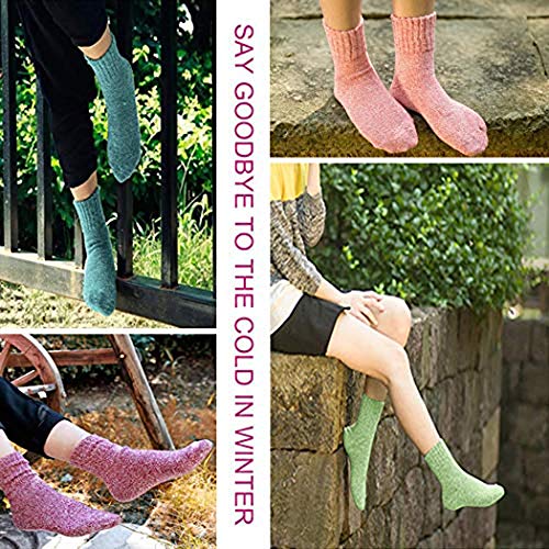 MORECOO Womens Socks Winter - Stocking Stuffers Gifts for Women - Thick Wool Soft Warm Cozy Crew Socks for Women