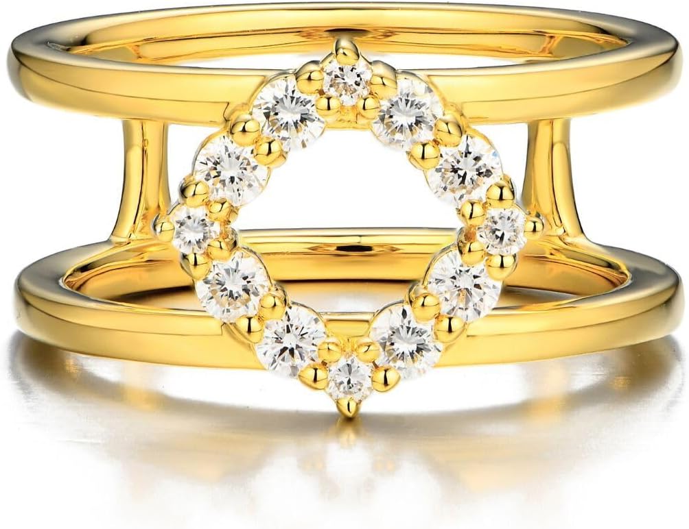 18K White/Yellow Gold Plated Silver Ring With 0.60 Cttw Lab Grown Diamond/Moissanite, Ring For Women, Gift For Her Jewelry For Women Comes With Gift Box