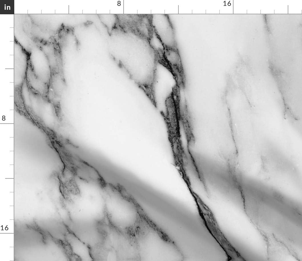 Spoonflower Fabric - Marble Gray Black Kitchen White Monochrome Modern Silver Print Earth Printed on Petal Signature Cotton Fabric by The Yard - Sewing Quilting Apparel Crafts Decor