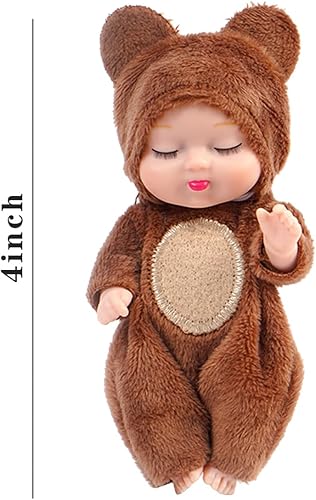 Miniatura 9 de ONEST 2 juegos de muñecas de 5 pulgadas, lindas muñecas de bebé incluyen 2 mini muñecas de bebé, 2 juegos de ropa de muñeca hecha a mano