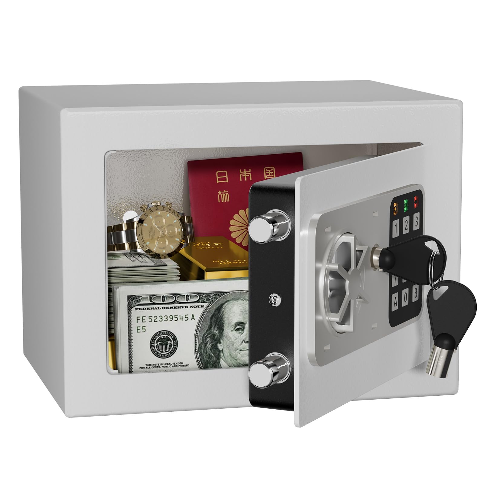 Sky Safe 金庫 ホワイト 鍵2個付き Sky Safe 金庫 ホワイト 鍵2個付き