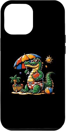 iPhone 13 Pro Max Crocodile Wears Summer Clothes & Sunglasses, Holding The Wat Case