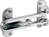 Trava de segurança Defender Security U 10308 para portas simples, comprimento de 5,4 cm, zinco fundido com acabamento em níquel acetinado