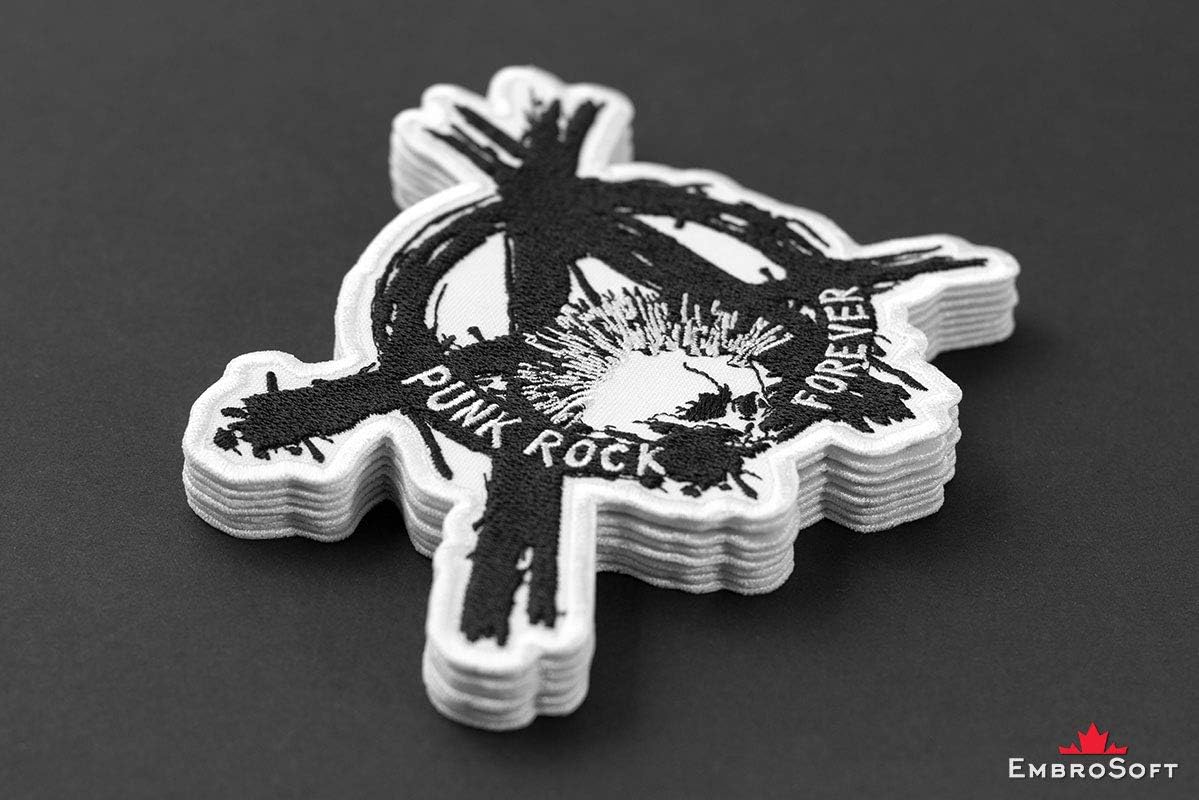Punk Rock Forever Music Emblem Embroidered Back Patch Iron On (5.7" x 6.1")