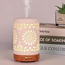 Essential Oil Diffuser 100 ml Ultrasonic Aroma Diffuser, Aromatherapy Diffuser for Rooms Vaporizer Essential Oils (White 100 ml)