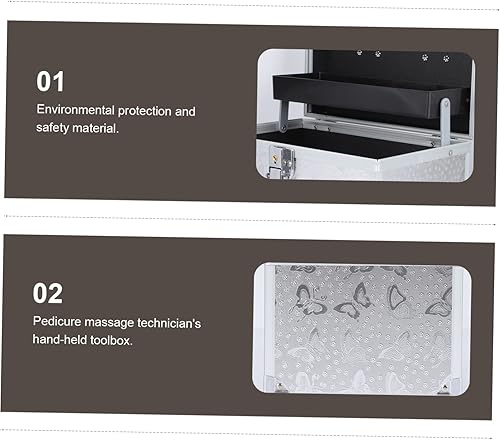 Miniatura 8 de Tofficu Kit de pedicura Caja organizadora de maquillaje, organizador de maquillaje portátil, caja de herramientas de viaje, caja de cosméticos