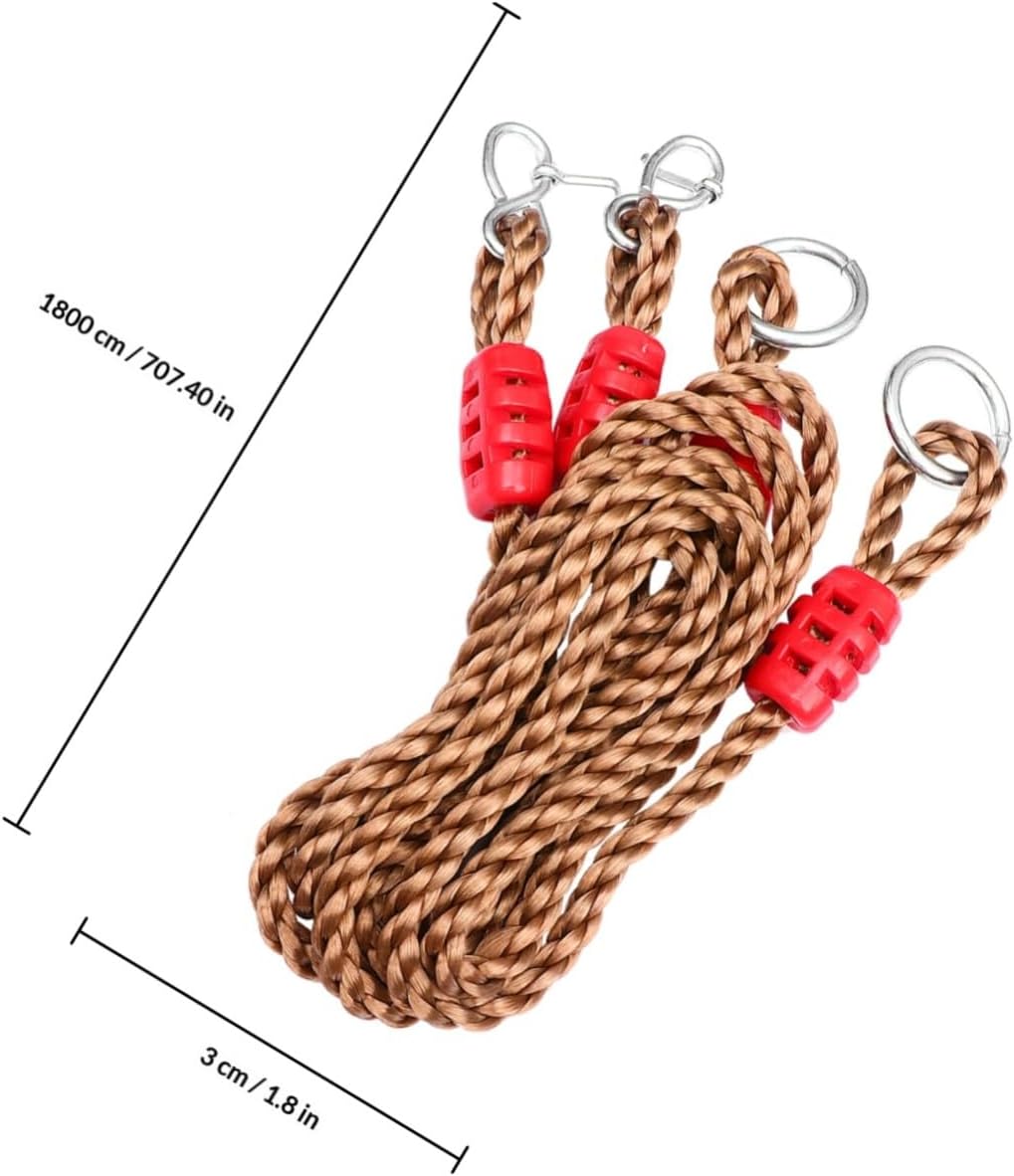 Kisangel 6 Pcs Adjustable Outdoor Tree Swing Hanging Kit Nylon Rope Straps with Connectors for Backyard Playground and Hammock Use Random Color