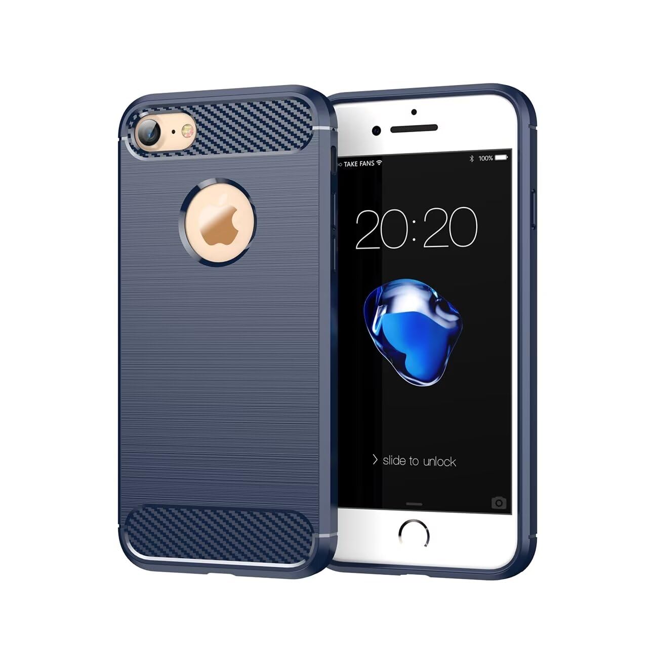 Case for iPhone 6 Case, iPhone 6S, Apple 6 Case, Ultra Slim Phone Cover with Shock-Absorption Carbon Fiber TPU Rubber Protective Cases for iPhone 6 Navy Blue