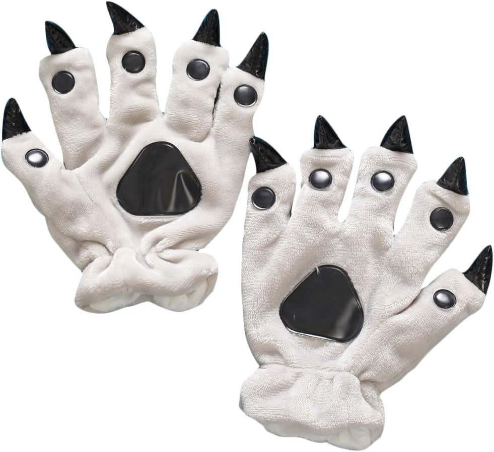 Plush Animal Paw Claw Hand Gloves Cosplay Costume Mittens