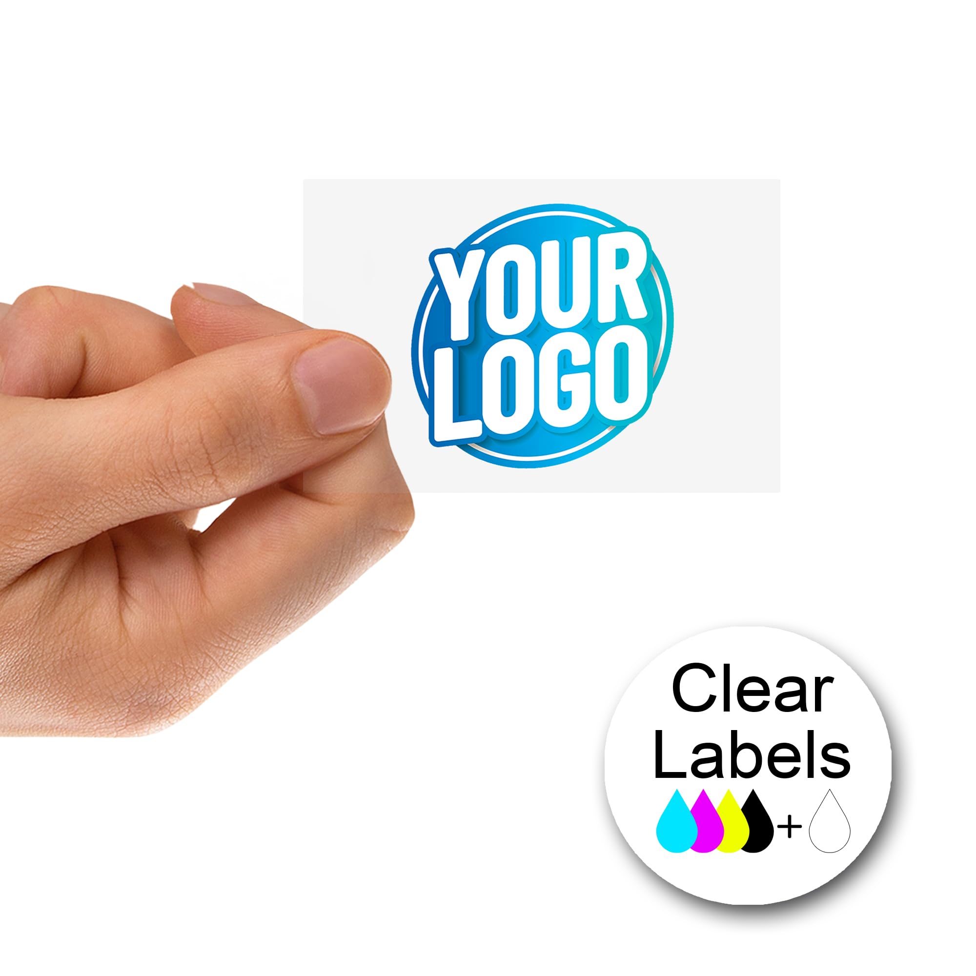 Personalised 83mm x 53mm Transparent Gloss Rectangle Stickers - Custom Business Logo Labels - Label - Company Branding Sticker - Packaging - Thank You Seals (Transparent Gloss, 30 Labels (3 Sheets))