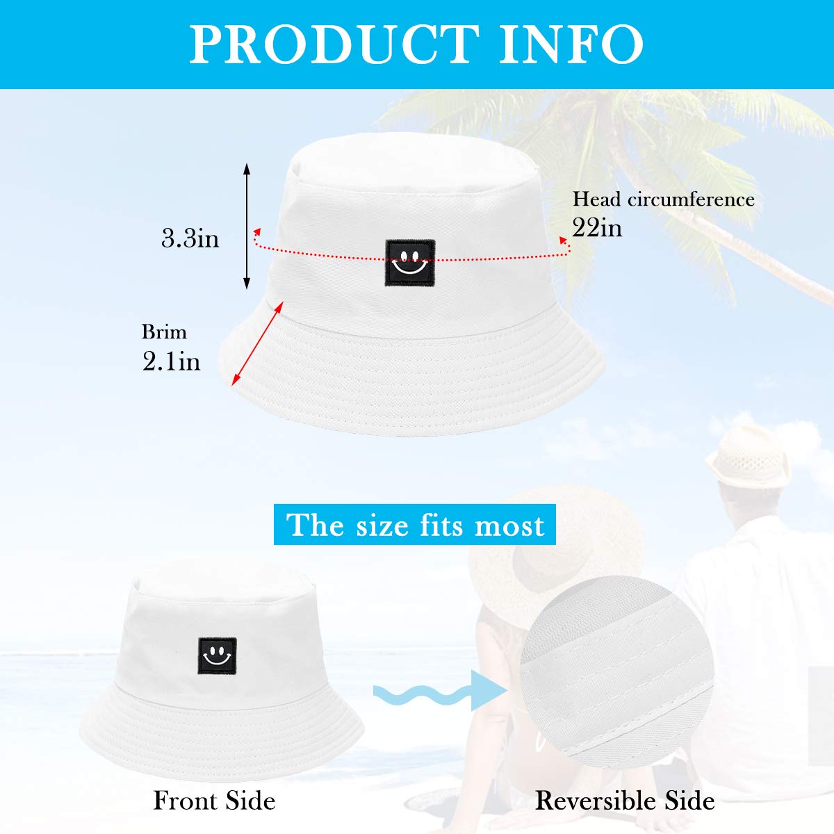 Feng Shui， Sombreros de Pescador para Mujer - Sombreros de Sol de Playa de Verano de algodón Reversible Sombrero de Pescador Plegable para Viajes Playa Senderismo Reino Unido