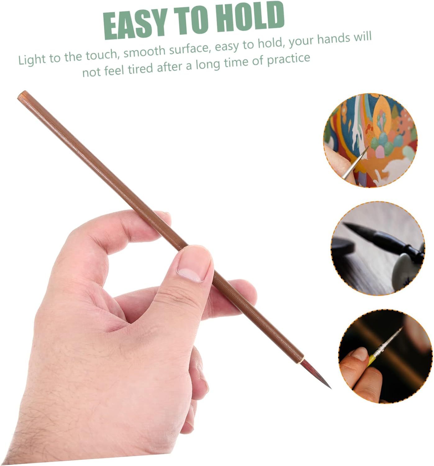 jojofuny 10-Piece Chinese Calligraphy Brush Set for Beginners Ink Painting and Sumi Brush for Traditional Chinese Art Includes Fine Detail Comfortable to Hold Handles