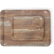 HENDI Melamine serving tray with wood print, wooddark, 240x350 mm